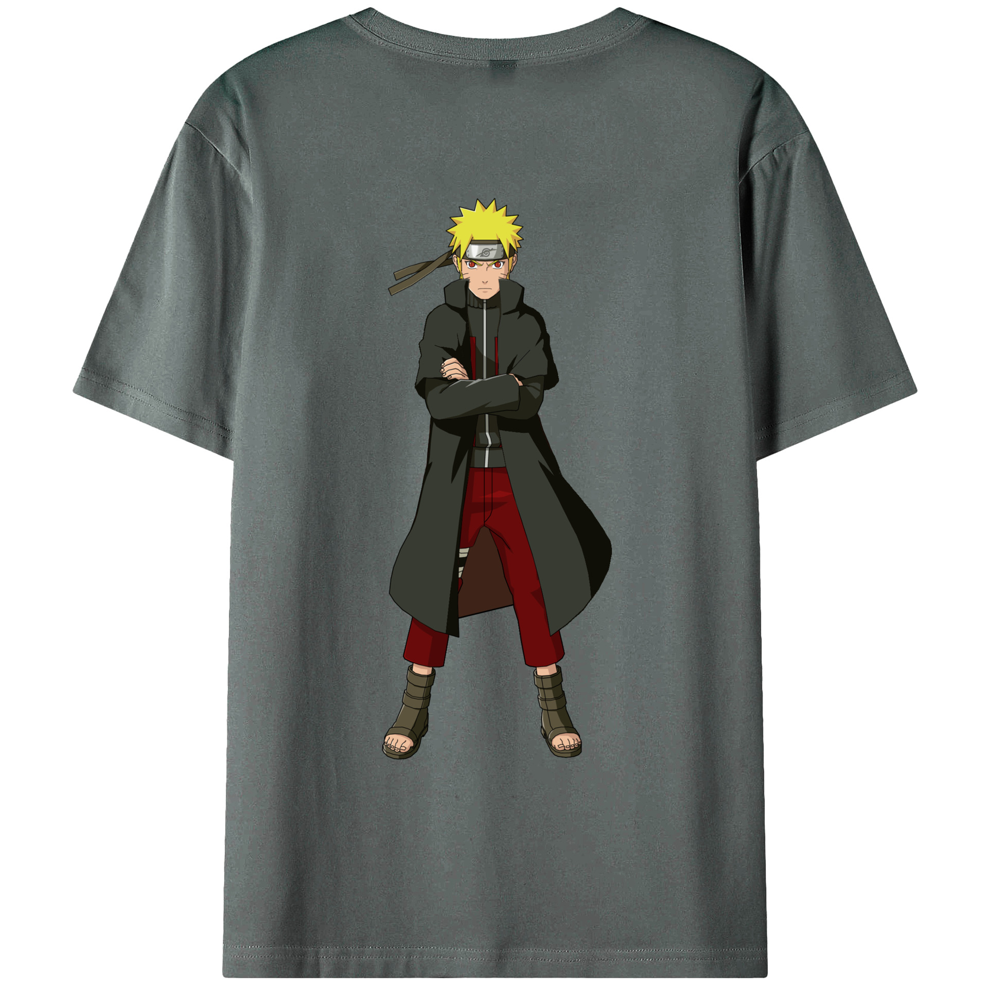（画像用） NARUTO -ナルト- うずまき ナルト Uzumaki Naruto 綿100％ メンズ半袖Tシャツ（バックプリント） 通気性